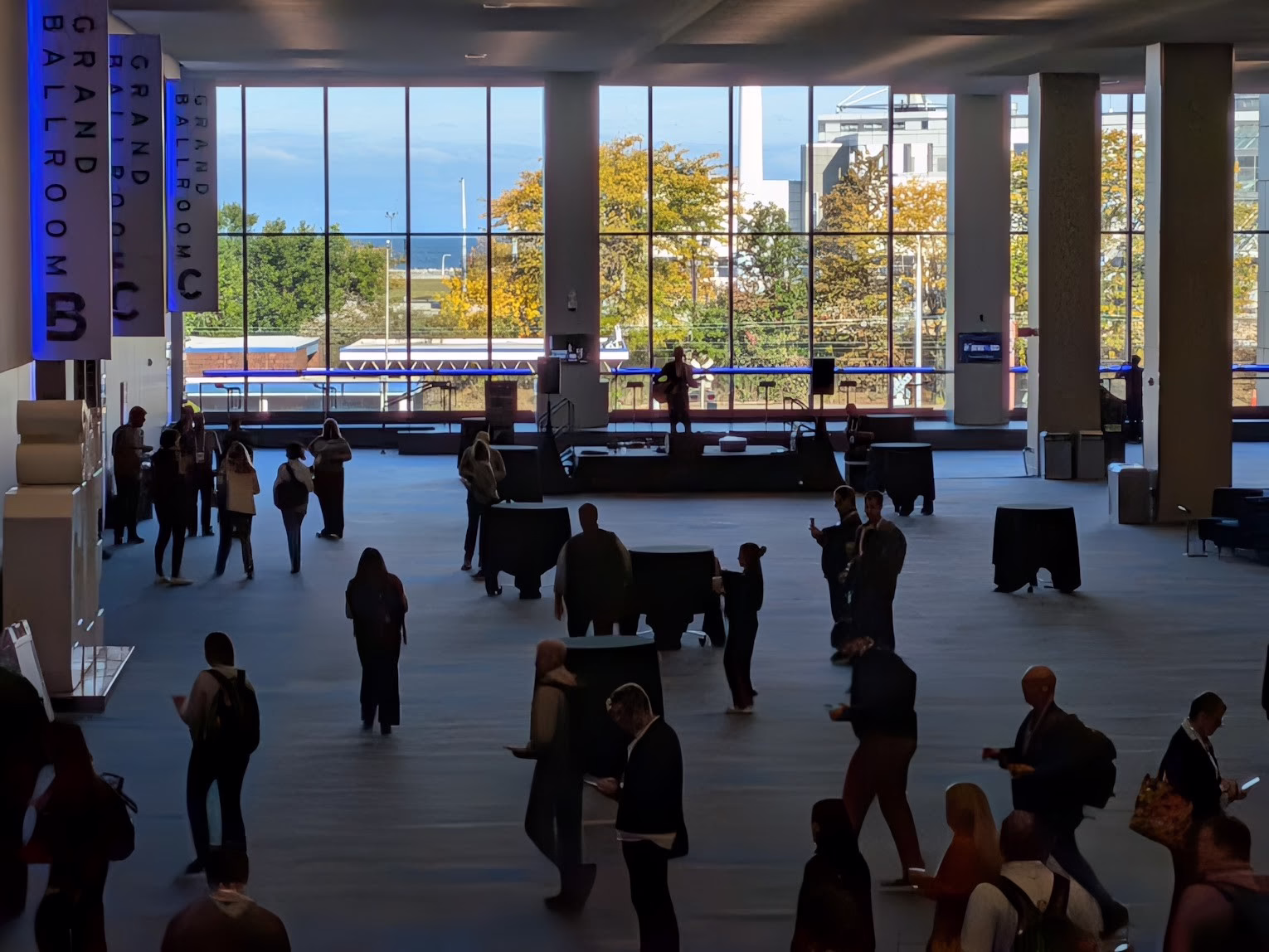 Attendees in the Huntington Convention Center lobby