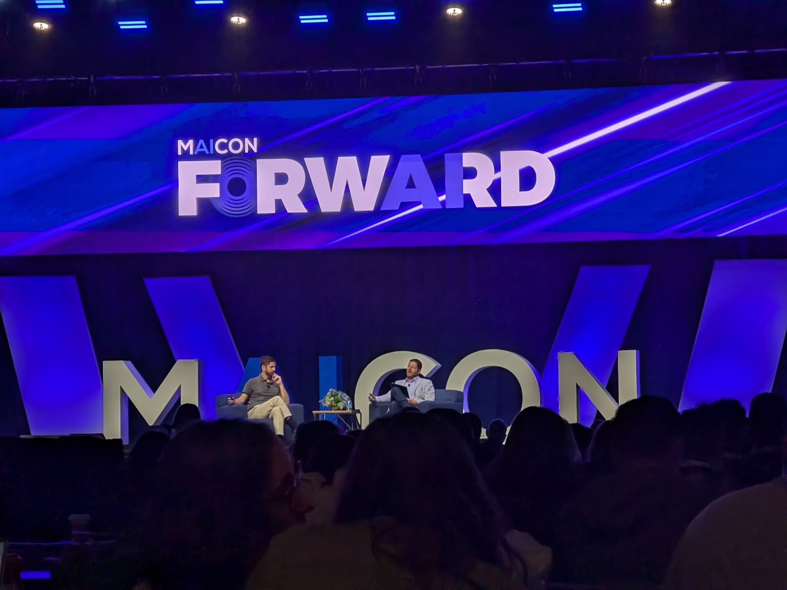 Paul Roetzer and Mike Kaput on the MAICON stage